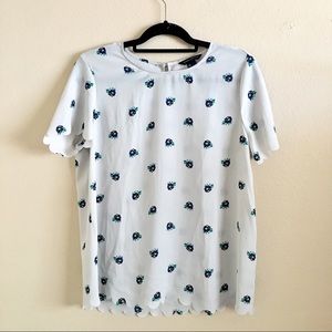 Banana Republic Floral Scallop Top